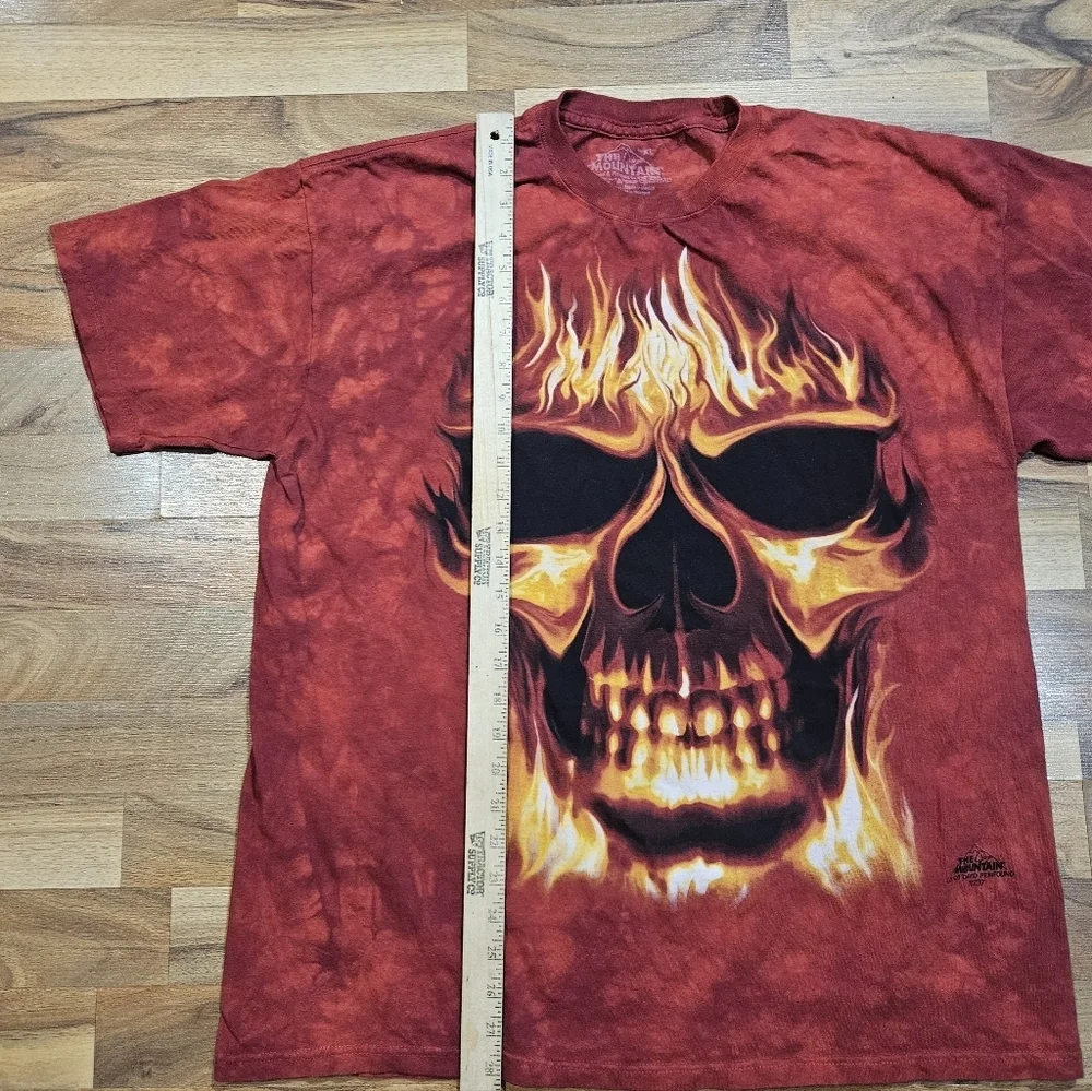 The Mountain David Penfound Flaming Skull T-Shirt Men’s XL 2005 Fire Graphic - Picture 7 of 8